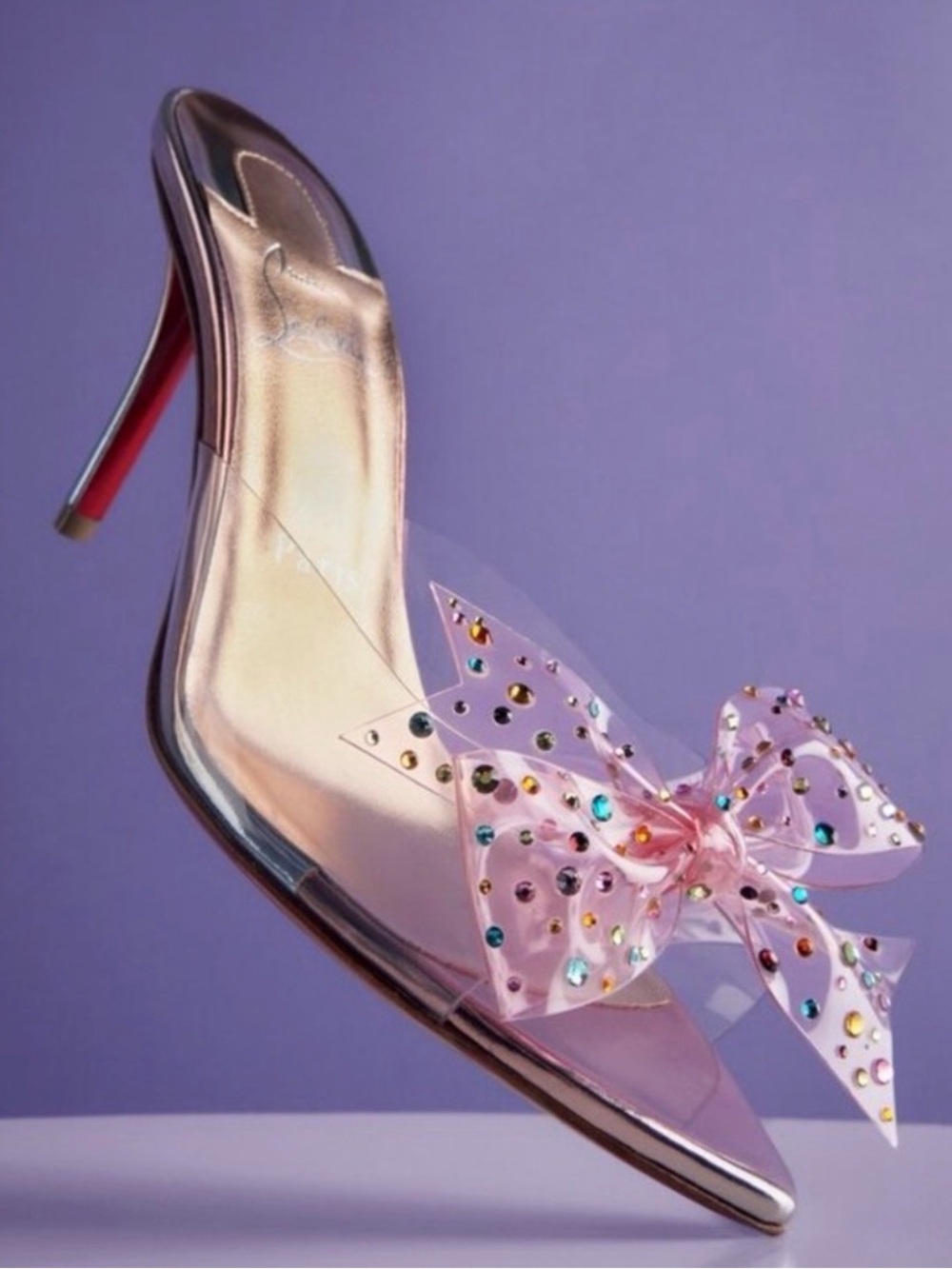 Christian Louboutin Pink Aqua Strass Heels size 36 NWOT